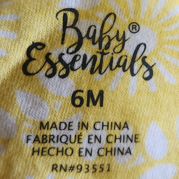 Baby Essentials - Yellow Sun kissed Baby Girl Romper Size 6 Months - Picture 6 of 6